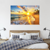 Sunset Beach Canvas Print Picture 2 Leinwanddruck (Insitu (Schlafzimmer))