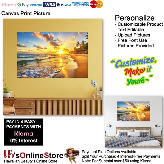 Sunset Beach Canvas Print Picture 2 Leinwanddruck