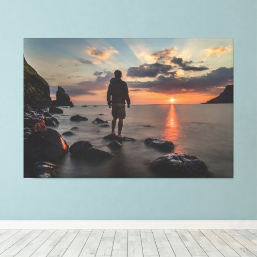 Sunset Beach Canvas Print Picture 32 Leinwanddruck (Insitu (Holzboden))