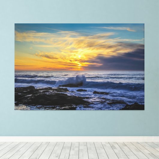 Sunset Beach Canvas Print Picture 33 Leinwanddruck (Insitu (Holzboden))