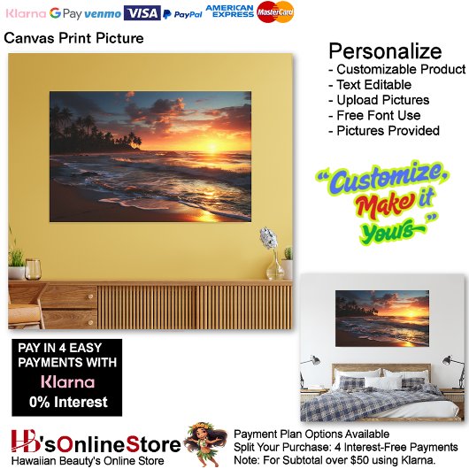 Sunset Beach Canvas Print Picture 3 Leinwanddruck