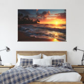 Sunset Beach Canvas Print Picture 3 Leinwanddruck (Insitu (Schlafzimmer))