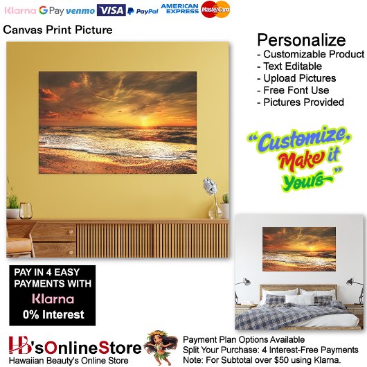Sunset Beach Canvas Print Picture 43 Leinwanddruck