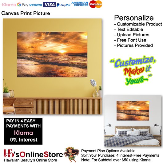 Sunset Beach Canvas Print Picture 45 Leinwanddruck