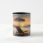 "Sunset Beach Chair Mug - Coastal Relaxation Cup" Tasse (Zentrum)
