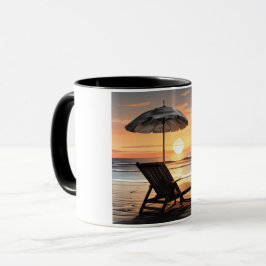"Sunset Beach Chair Mug - Coastal Relaxation Cup" Tasse