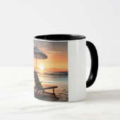 "Sunset Beach Chair Mug - Coastal Relaxation Cup" Tasse (VorderseiteRechts)