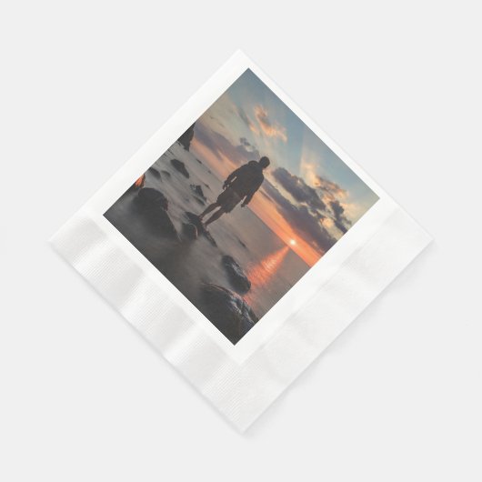 Sunset Beach Coined Luncheon Paper Napkins 32 Serviette (Ecke)