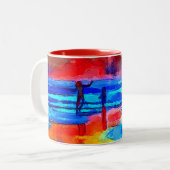 Sunset Beach Dancer in Primary Colors Tasse (Vorderseite Links)