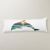 Sunset Beach Dolphin Seitenschläferkissen (Rückseite)