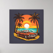 Sunset Beach Drive: Retro Summer Escape Leinwanddruck (Vorderseite)