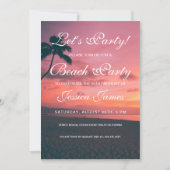 Sunset Beach Geburtstagsparty Einladung (Vorderseite)