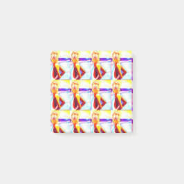 Sunset Beach Girl Post-it Klebezettel