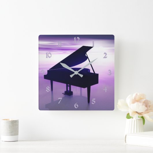 Sunset Beach Grand Piano Musik Uhr (Zuhause)