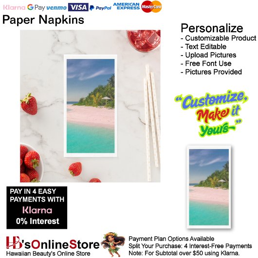 Sunset Beach Handtuchpapier Napkins 10 Serviette