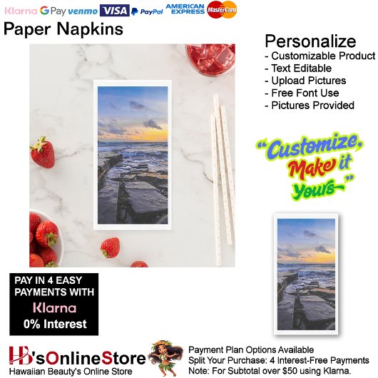 Sunset Beach Handtuchpapier Napkins 31 Serviette