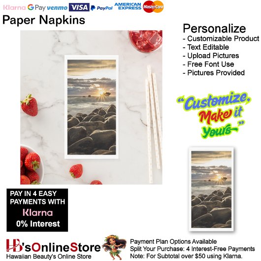 Sunset Beach Handtuchpapier Napkins 35 Serviette