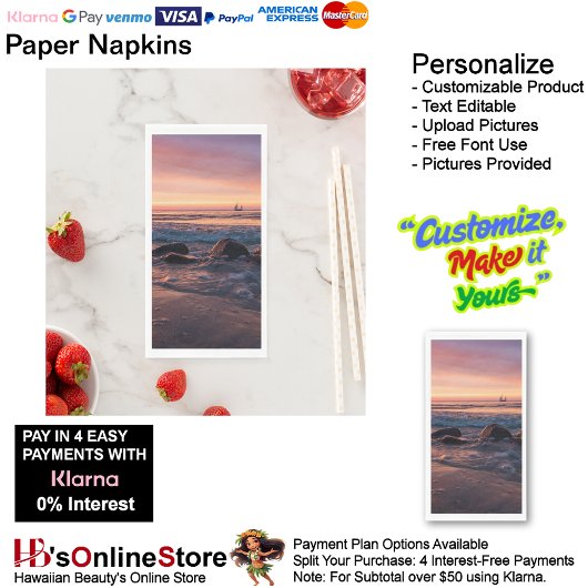 Sunset Beach Handtuchpapier Napkins 37 Serviette