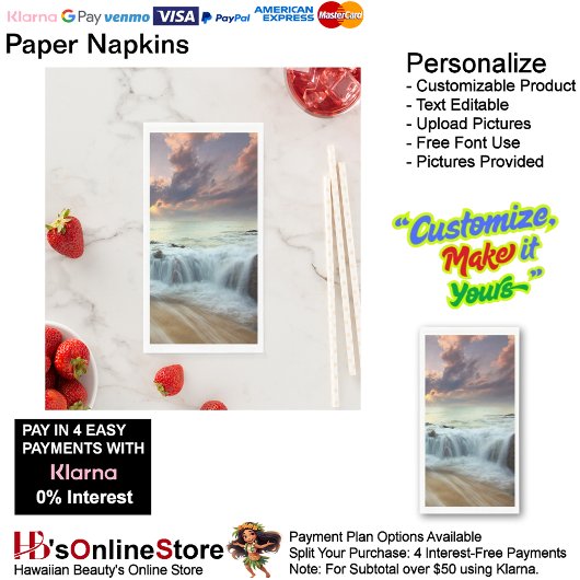Sunset Beach Handtuchpapier Napkins 40 Serviette