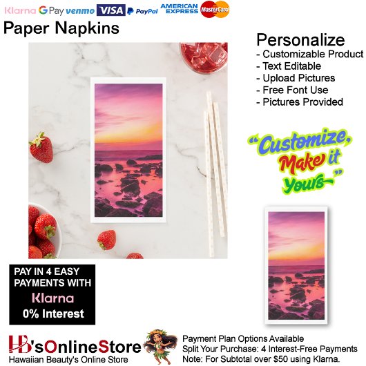 Sunset Beach Handtuchpapier Napkins 42 Serviette