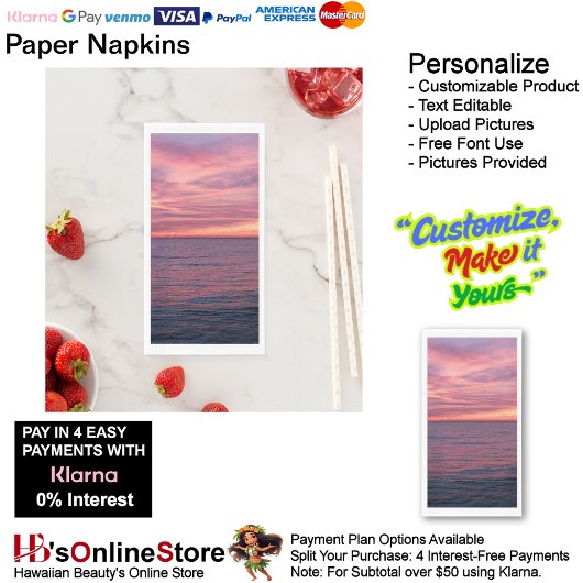 Sunset Beach Handtuchpapier Napkins 49 Serviette