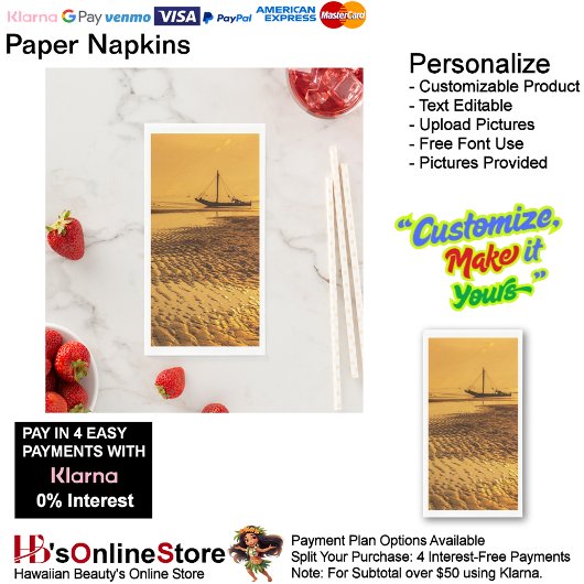 Sunset Beach Handtuchpapier Napkins 6 Serviette
