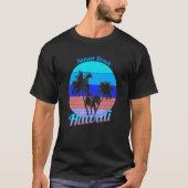 Sunset Beach Hawaii Retro Tropical Palm Trees Vaca T-Shirt (Vorderseite)