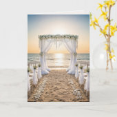 Sunset Beach Hochzeit Glückwunsch Karte (Gelbe Blume)