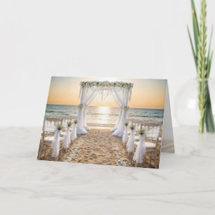 Sunset Beach Hochzeit Glückwunsch Karte