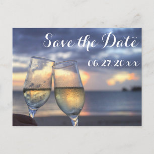 Sunset Beach Hochzeit Save the Date Ankündigungspostkarte