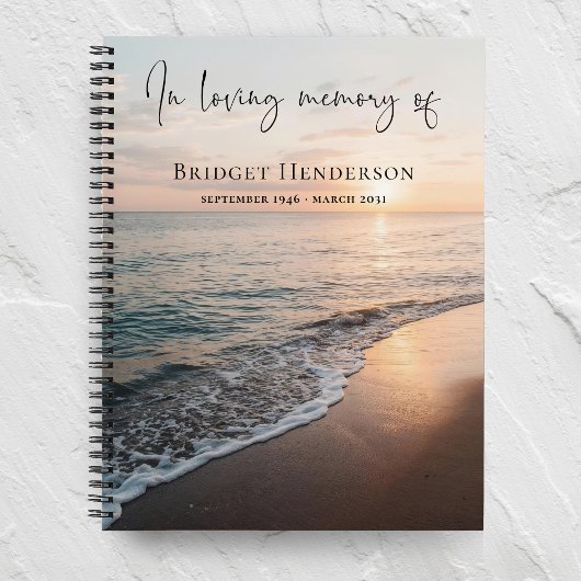 Sunset Beach In Loving Memory Gedenk Gast Notizblock