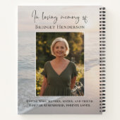Sunset Beach In Loving Memory Gedenk Gast Notizblock (Rückseite)