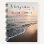 Sunset Beach In Loving Memory Gedenk Gast Notizblock (Vorderseite)