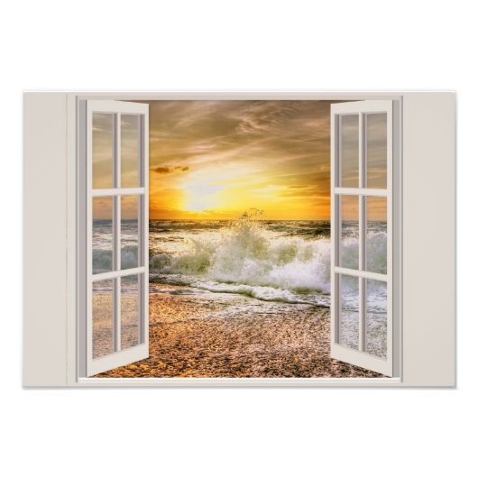 Sunset Beach Incoming Tide, Open Foto Erweiterung (Vorne)