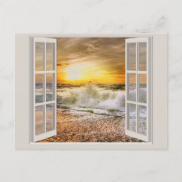 Sunset Beach Incoming Tide Postkarte