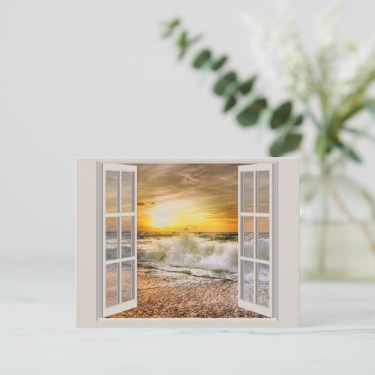 Sunset Beach Incoming Tide Postkarte (Stehend Vorderseite)