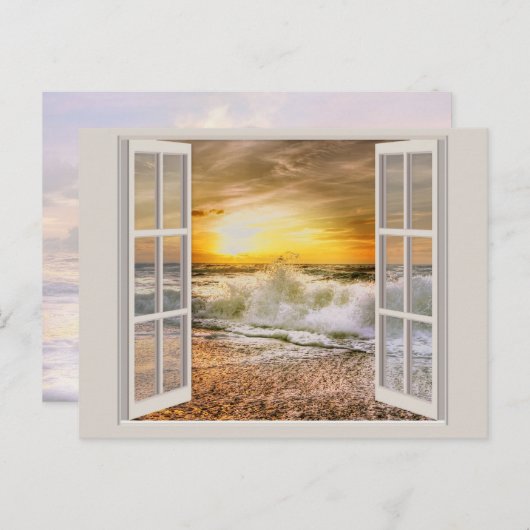 Sunset Beach Incoming Tide Postkarte (Vorne/Hinten)