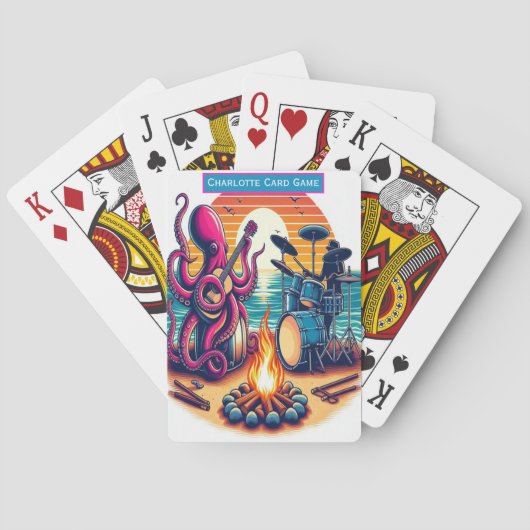 Sunset Beach Jam Session Monogram Kids Match Game Spielkarten (Rückseite)