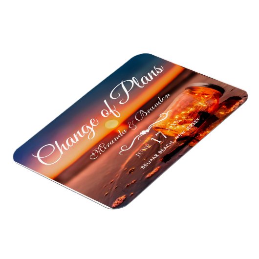 Sunset Beach Mason Jar Blue Night Änderung der Plä Magnet (Linke Seite)