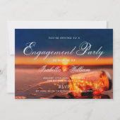 Sunset Beach Mason Jar Blue Night Engagement Party Einladung (Vorderseite)