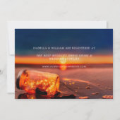 Sunset Beach Mason Jar Blue Night Engagement Party Einladung (Rückseite)
