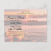 Sunset Beach Mason Jar Blue Night Save the Date Ankündigungspostkarte (Rückseite)