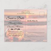 Sunset Beach Mason Jar Blue Night Save the Date Ankündigungspostkarte (Rückseite)