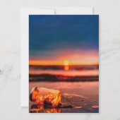 Sunset Beach Mason Jar Blue Night Wedding Einladung (Rückseite)