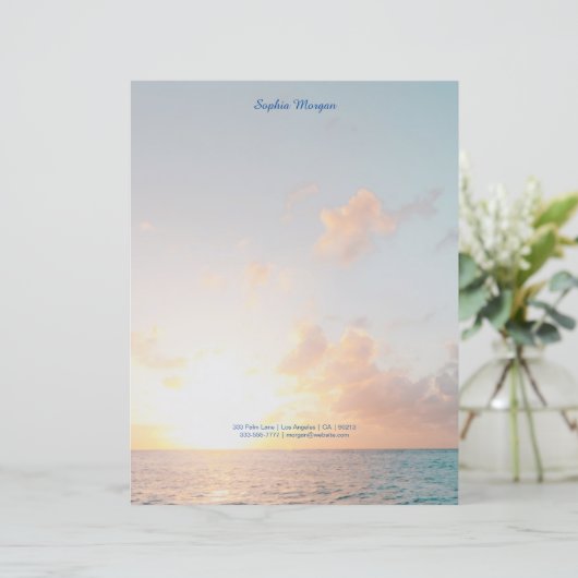 Sunset Beach, Name/Kontaktinformationen in blau, V (Stehend Vorderseite)