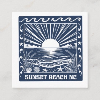 Sunset Beach NC Vintage Küstenlandschaft bei Sonne Begleitkarte