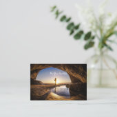 Sunset Beach NZ | Strand Wharariki | Südinsel N Visitenkarte (Stehend Vorderseite)