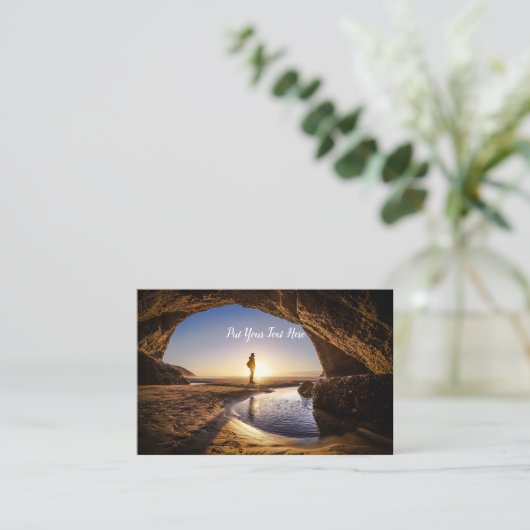 Sunset Beach NZ | Strand Wharariki | Südinsel N Visitenkarte (Stehend Vorderseite)