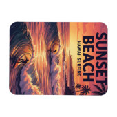 Sunset Beach, Oahu Hawaii Magnet (Horizontal)