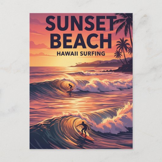 Sunset Beach, Oahu Hawaii Postkarte (Vorderseite)